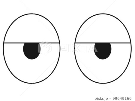目が半眼になってあきれているイラスト 99649166