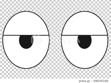 目が半眼になってあきれているイラスト 99649166