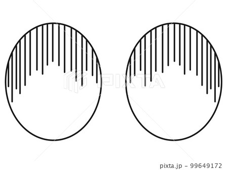 目が白目になってショックを受けているイラスト 99649172