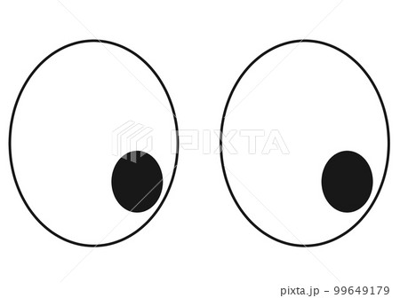 目が右下を見ているイラスト 99649179