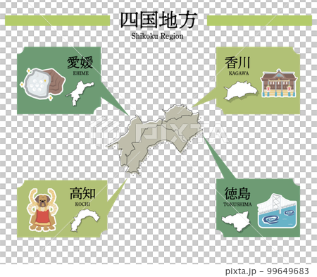 日本四國地區特產觀光、地圖、圖標集 日本四國地區特產觀光、地圖、圖標集 99649683