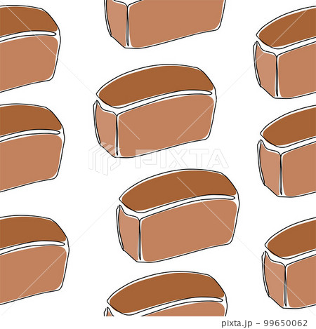 Seamless pattern. Bakery products in the style of drawing a continuous line. Sketch of a black line on a white background. Vector illustration. Seamless pattern. Bakery products in the style of drawing a continuous line. Sketch of a black line on a white background. Vector illustration. 99650062