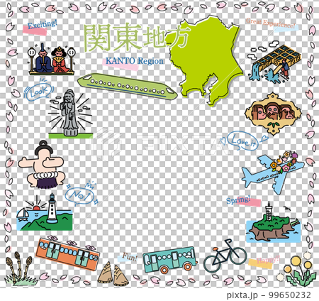 日本關東地區春季特產觀光一組圖標（畫線） 99650232