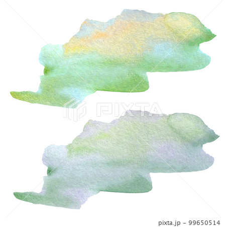 Watercolor Abstract green splash on white background. Colorful splash on the paper. Hand drawn Illustration perfect for card, invitation and more. 99650514