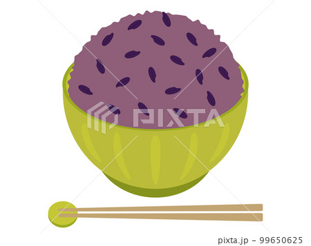 ご飯茶碗とお箸のアイコン 黒米 ご飯茶碗とお箸のアイコン 黒米 99650625