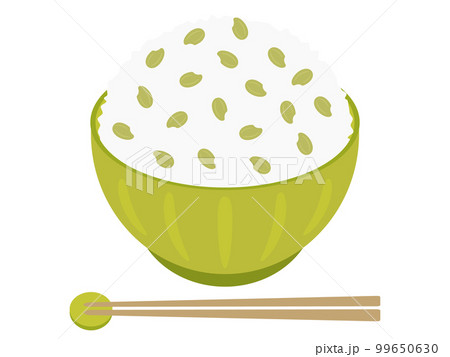 ご飯茶碗とお箸のアイコン　緑米 99650630