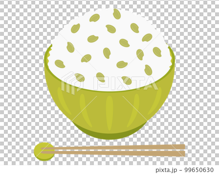 ご飯茶碗とお箸のアイコン　緑米 99650630