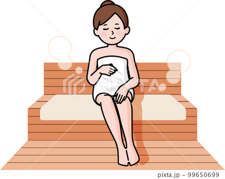 サウナでくつろぐ女性 99650699