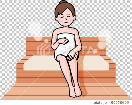 サウナでくつろぐ女性 99650699