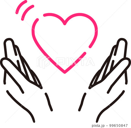 ハート　手　アイコン 99650847