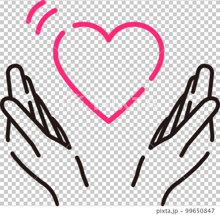 ハート　手　アイコン 99650847