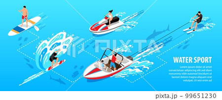 Watersport Isometric Infographic Set Watersport Isometric Infographic Set 99651230