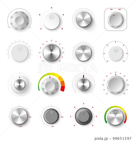 Round Adjustment Dial Realistic Set Round Adjustment Dial Realistic Set 99651597