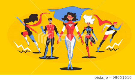 Superhero Horizontal Illustration 99651616