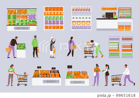 Supermarket Color Icons Collection 99651618