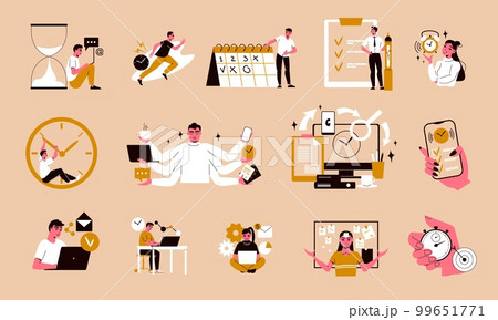Time Management Color Icons 99651771