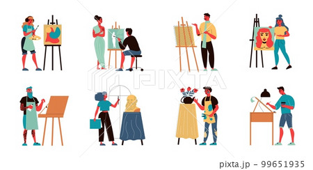 Artist Illustrators Icon Set 99651935