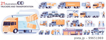 Truck Cargo Delivery Composition Set Truck Cargo Delivery Composition Set 99651969