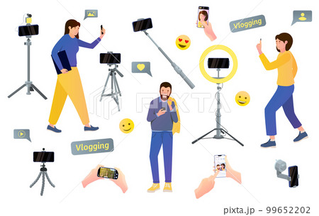 Vlog Equipment Flat Background 99652202