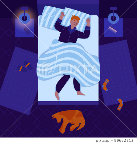 Sleeping Man Illustration Sleeping Man Illustration 99652213