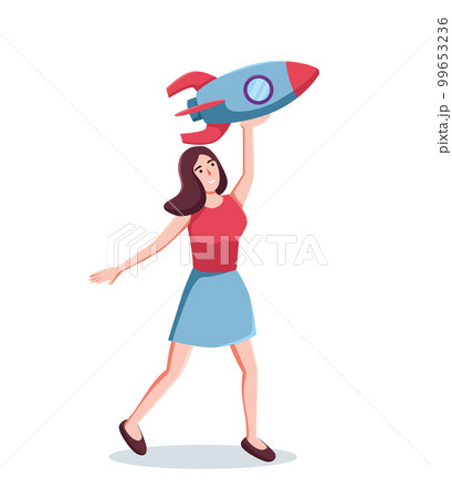 people with rocket launch business start up vector illustration people with rocket launch business start up vector illustration 99653236
