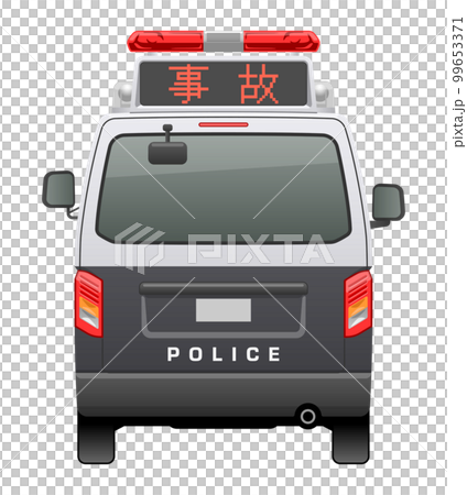 後方から見た車のイラスト(交通事故処理車) 後方から見た車のイラスト(交通事故処理車) 99653371