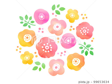 水彩風の花イラスト素材 99653634