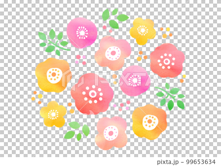 水彩風の花イラスト素材 99653634