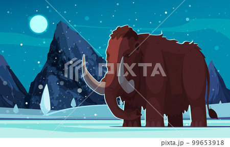 Cartoon Mammoth Illustration Cartoon Mammoth Illustration 99653918