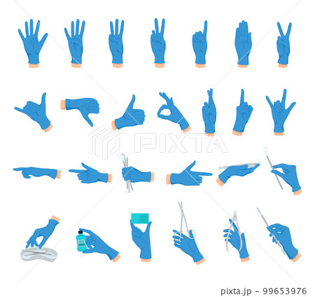 Hand Gestures Flat Set 99653976