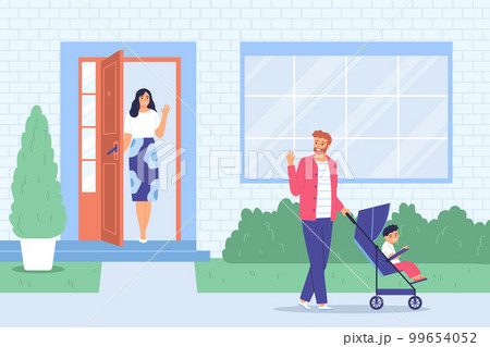 Leaving House Illustration 99654052