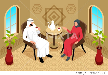 Muslim Tea Drinking Composition Muslim Tea Drinking Composition 99654094