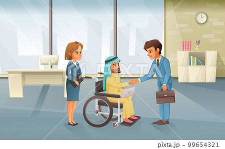 Disabled Man Cartoon Illustration 99654321