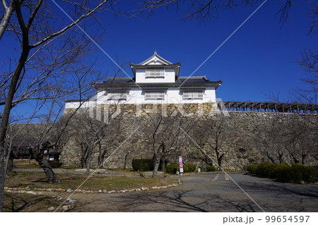 岡山県津山市にあるさくら名所100選のひとつ「鶴山公園(津山城趾)」:備中櫓 岡山県津山市にあるさくら名所100選のひとつ「鶴山公園(津山城趾)」:備中櫓 99654597