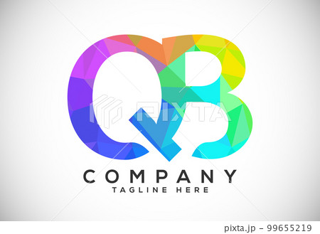 Polygonal low poly letter Q B Logo Design Vector Template. QB Letter Logo Design Polygonal low poly letter Q B Logo Design Vector Template. QB Letter Logo Design 99655219