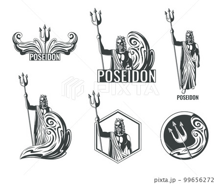 Greek God Poseidon Emblems 99656272