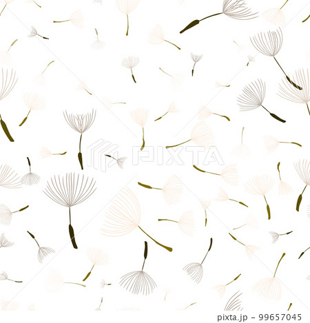 seamless pattern of dandelion petals on a white background. Vector illustration 99657045
