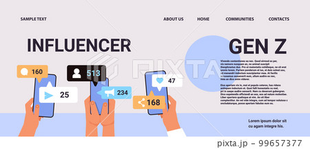 social media influencers using smartphones generation Z lifestyle concept new demography trend with progressive youth gen social media influencers using smartphones generation Z lifestyle concept new demography trend with progressive youth gen 99657377