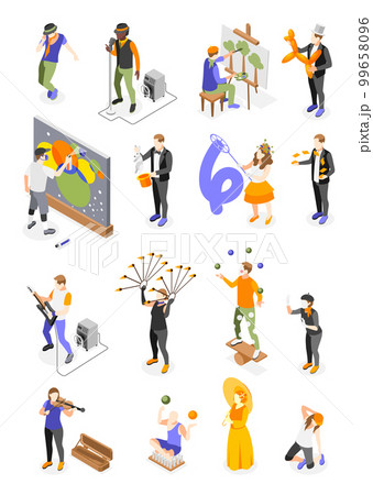 Street Artists Icon Set Street Artists Icon Set 99658096