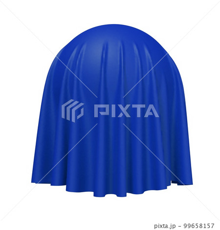 Ball or sphere covered with blue fabric with shadow 99658157