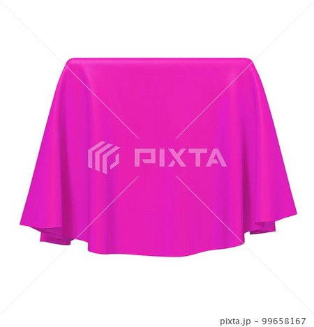 Pink fabric covering a cube or rectangular shape Pink fabric covering a cube or rectangular shape 99658167