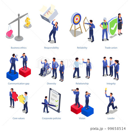 Corporate Culture Isometric Set 99658514