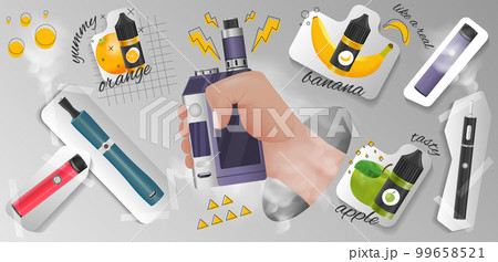 Vape Realistic Collage Vape Realistic Collage 99658521