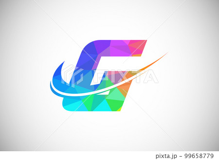 Polygonal low poly letter G with a swoosh logo. Modern vector logotype for business and company identity. 99658779