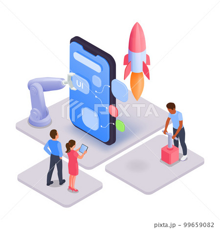 Mobile App Launch Composition 99659082
