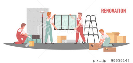 Renovation Cartoon Scene 99659142