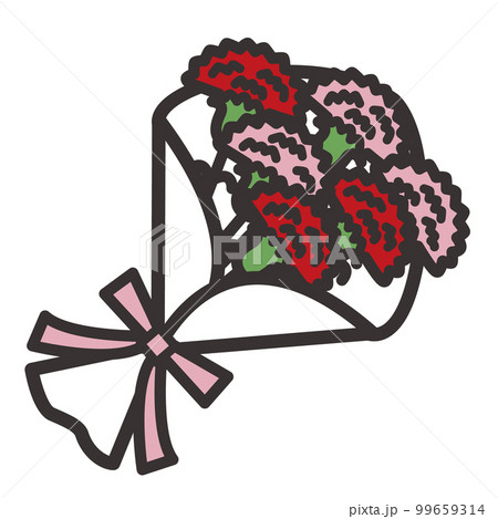 カーネーションの花束のイラスト 母の日 カーネーションの花束のイラスト 母の日 99659314