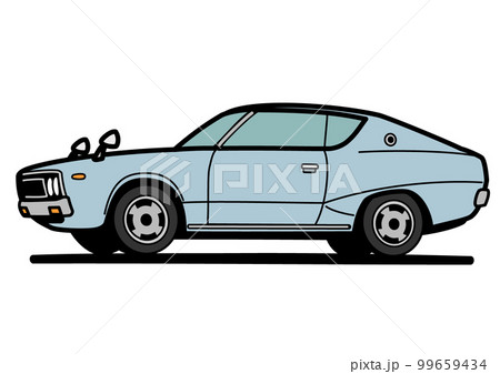 懐かしめ国産スポーツクーペ　グレー系　自動車イラスト 99659434