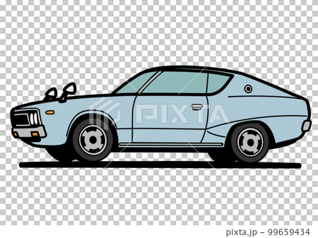 懐かしめ国産スポーツクーペ　グレー系　自動車イラスト 99659434