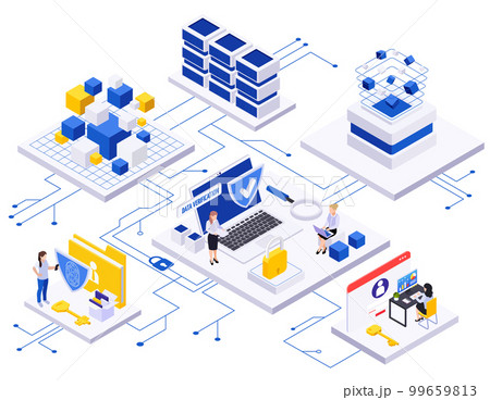 Data Economy Isometric Flowchart 99659813